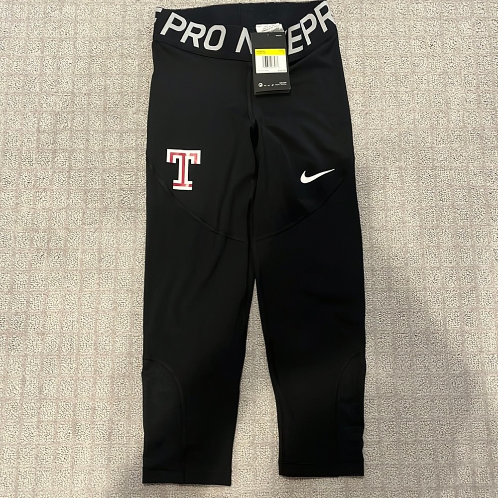 Temple University Nike Pro Capri Leggings with Mesh